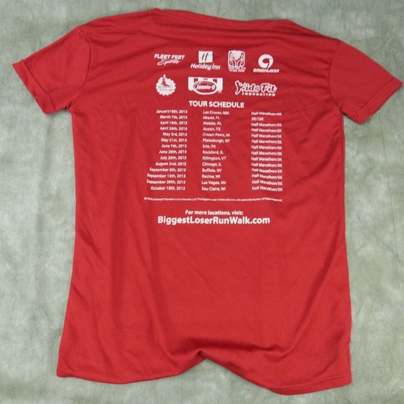 EUC Green Layer Solid Red Graphic Tee 2015 Biggest Loser Size XL  S1-8372 - Picture 5 of 7